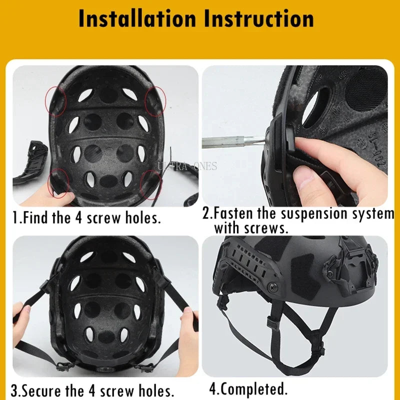 Tactical Fast Helmet Strap Suspension System Inner Locking Straps Sports Helmet Accessories for FAST SF HIGH CUT HELMET