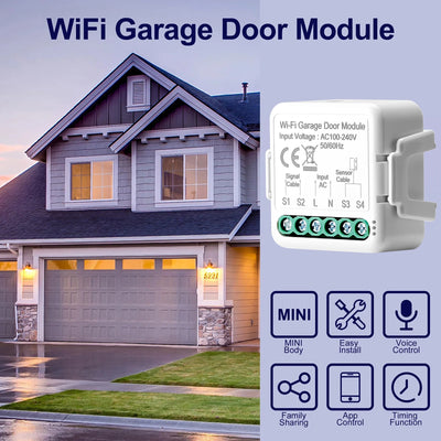 Tuya WiFi Garage Door Opener Controller APP Voice Control Smart Garage Door Switch Works with Alexa Google Home Smart Life