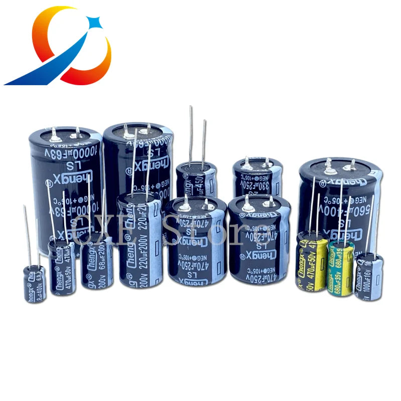 10V 16V 25V 35V 50V 63V 100V 200V 250V 400V Aluminum Electrolytic Capacitor 20% 100UF 470UF 680UF 1000UF 1500UF 2200UF 3300UF