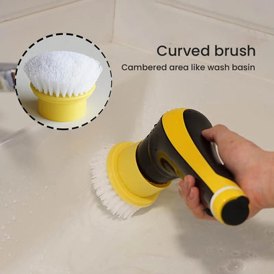 Electric Cleaning Brush Multi-function Wireless Window Cleaner with Brush Replacement Telescopic Handle for Kitchen Toilet Use