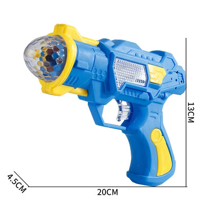 Children's Electric Luminous Toy Gun Color Projection Gun Flash Music Sound and Light Pistol Birthday Gift for Boys and Girls