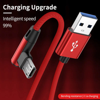 OLAF 5A USB C Cable Fast Charging Micro USB for Huawei Mate 40 30 Xiaomi Samsung 90 Degree Mobile Phone Charging Cord 1M/2M/3M