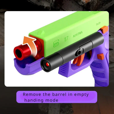 Dual-mode Automatic Shell Ejection G17 Pistol Laser Version Radish Gun Soft Bullet Toy Gun CS Shooting Weapons for Kids