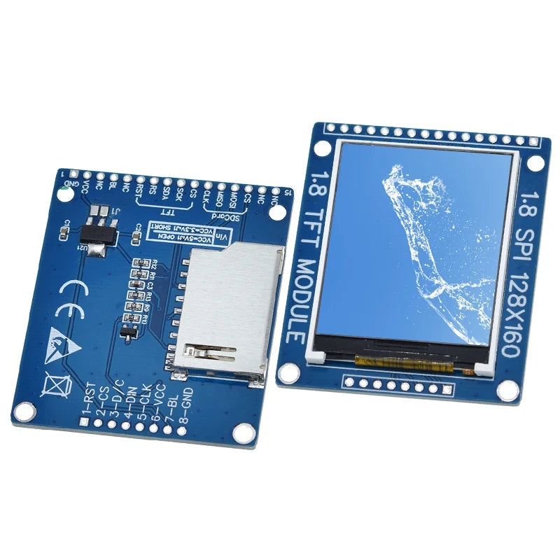 DIYTZT 1.8 Inch Serial SPI TFT LCD Module Display PCB Adapter IC 128x160 Dot Matrix 3.3V 5V IO Inerface Cmmpatible For Arduino