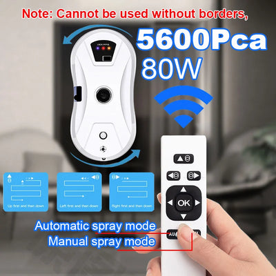 Automatic Window Cleaning Robot with Water Spray Washer, Electric Glass Mirror Tile, Anti-falling Vacuum Cleaner, Remote Control