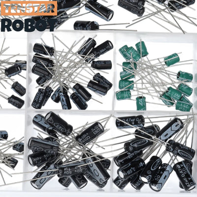 200pcs Radial Capacitors Set 15Values 10V 16V 25V 50V 0.1uF-220uF Electrolytic Capacitor Assortment Kit 0.22uf 2.2uf 100uf