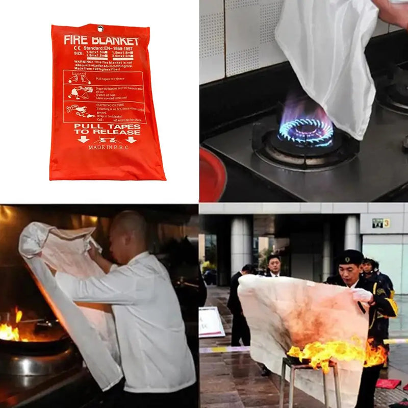 1.0M×1.0M Household Emergency Fire Blanket Fighting Fire Extinguishers Glass Fiber Flame Retardant Cloth Escape Safety Cover