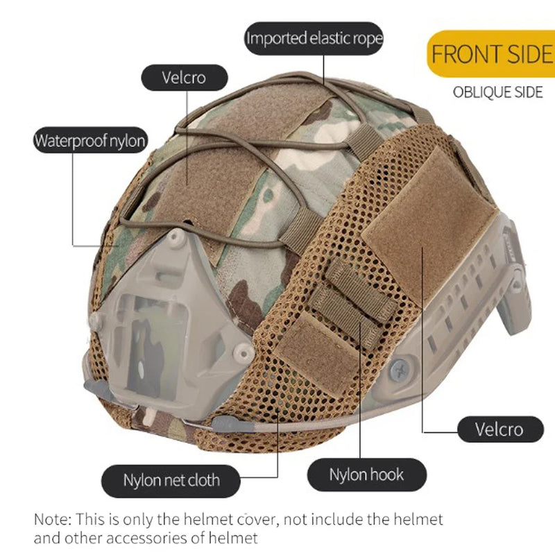 Tactical Helmet Cover for Fast MH PJ BJ OPS-Core Helmet Airsoft Paintball Army Militar Helmet Cover  with Elastic Cord