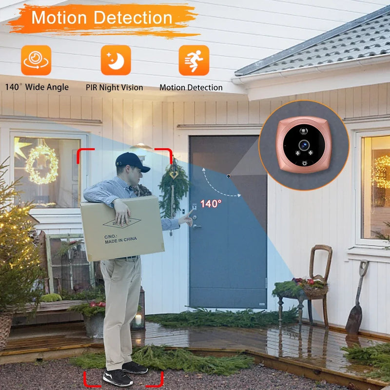 Door Camera Video Door Peephole Camera Doorbell Viewer with LCD Monitor Night Vision Visual Peephole Door Bell Home Security