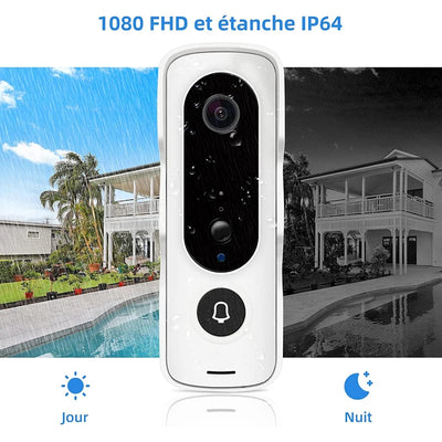 Tuya Video Doorbell WiFi Wireless Door Bell Camera 1080P HD Security Camera Intercom Smart Home Security Protection with Battery