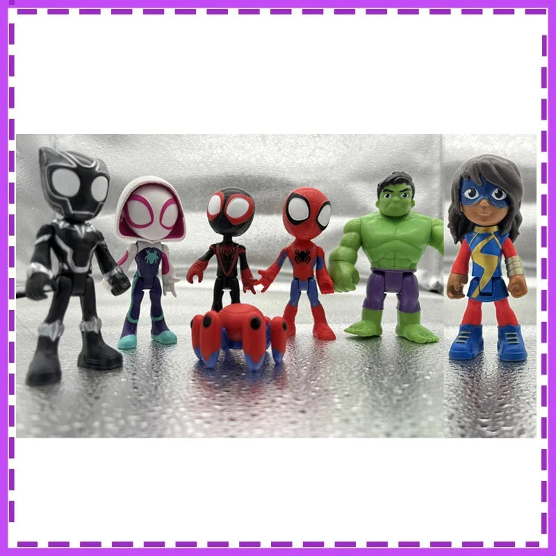 Hasbro Marvel Spidey and His Amazing Friends Ms.marvel Hulk Gifts for Children Genuine Anime Action Figure Model Toys