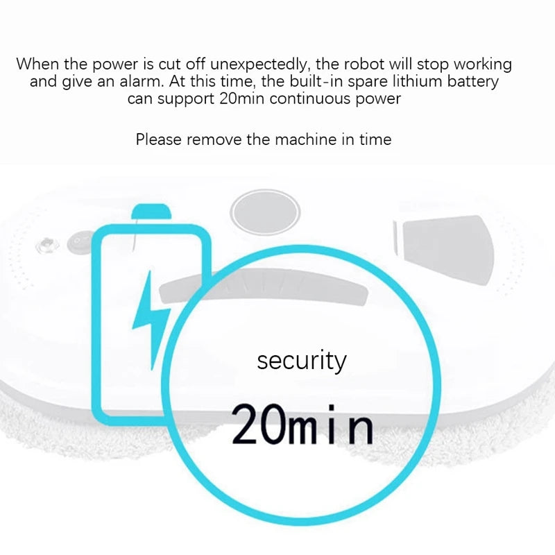 Ultra-Thin Robot Vacuum Cleaner Window Cleaning Robot Window Cleaner Electric Glass Household Remote Control EU Plug