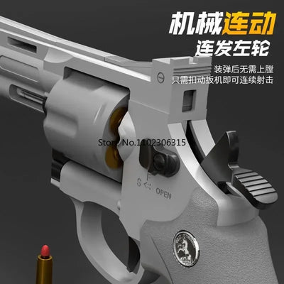 Mechanical Continuous Firing ZP5 357 Revolver Toy Gun Automatic Launcher Pistol Soft Dart Bullet CS Outdoor Weapon for Kid Adult