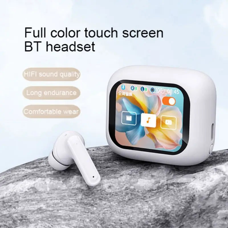 M6 TWS Wireless Bluetooth Earphone Large Screen Touch ANC Noise Reduction Wireless Headset Screen Gaming Earbuds