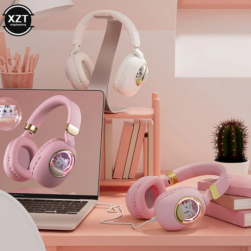 Cute Pet Wireless Bluetooth Headphone With Mic Gaming Headset Noise Canceling Foldable Stereo Headset