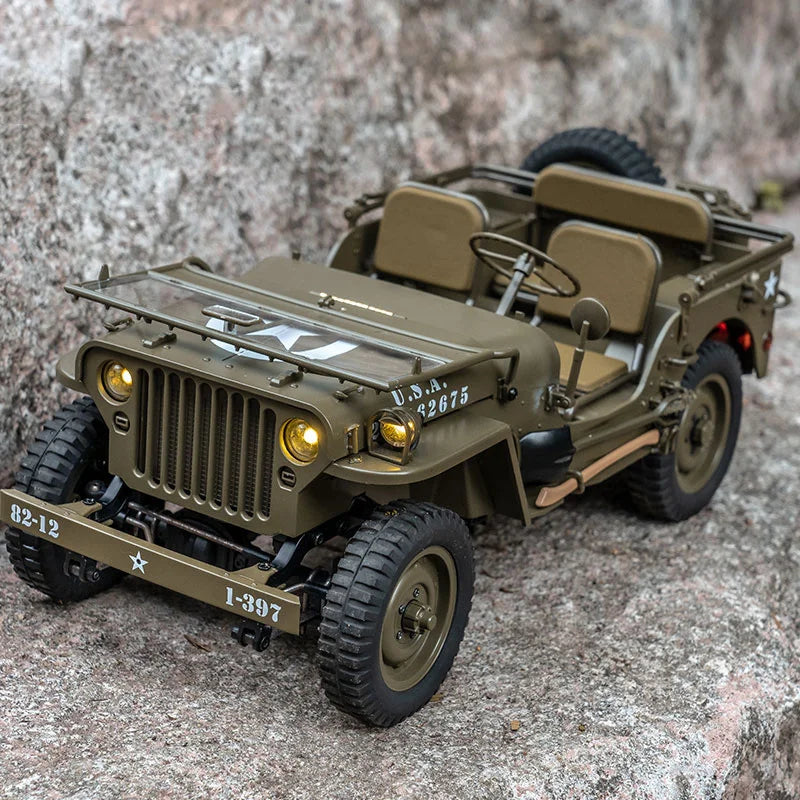 FMS RC Car 1/12 1941 MB Scaler Willys Jeep 2.4G 4WD RTR Crawler Climbing Scale Military Truck Offroad Vehicle Adult Kids toy