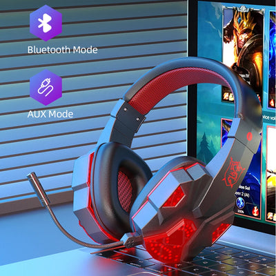 Bluetooth 5.1 Gaming Headsets Gamer Wireless Headphones With Noise Cancelling Microphone Wired Earphone For Phone