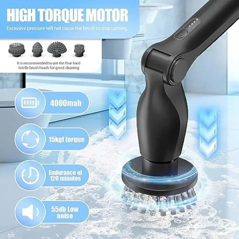 Electric Cleaning Brush Multifunctional Household Wireless Rotatable Cleaning Brush For Bathroom Kitchen Windows Toilet