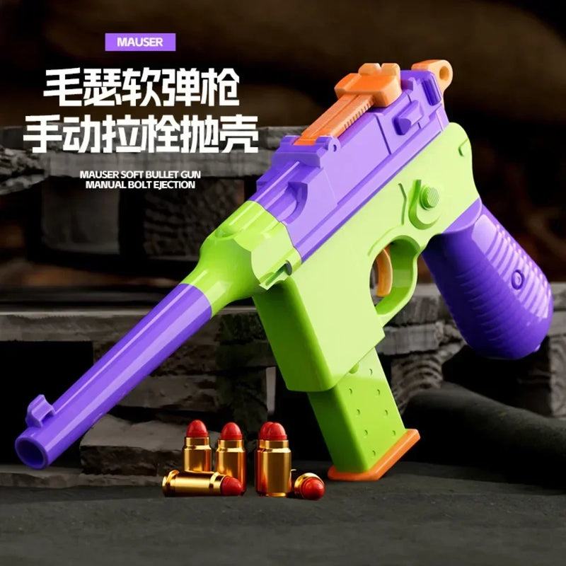 2024 Mechanical Toy Gun Repeating Revolver 3d Gravity Ejection Revolver Soft Bullet Fake Gun Bullet Pistol Plastic Toy Gifts Kid