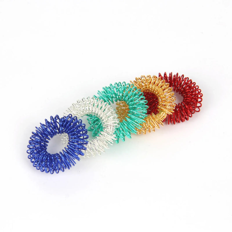 5-15pcs Acupressure Rings Spiky Sensory Finger Rings Set for Teens  Adults Stress Reducer Massager Stress Relief Fidget Toys