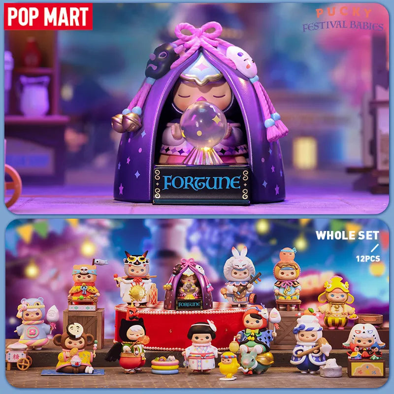 POP MART PUCKY Festival Babies Series Blind Box Toys Anime Figure Doll Mystery Box Kawaii Ornament Cute Gift For Girls Birthday