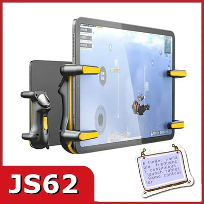 JS62 6 Finger Gaming Accessories Gamepad Joystick Controller for PUBG FPS Aim Shooting L1 R1 Game Trigger Handle for IPad Tablet