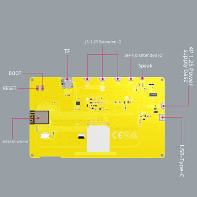 ESP32-S3 HMI  8M PSRAM 16M Flash Arduino LVGL WIFI&Bluetooth  7 "  800*480  Smart Display Screen 7.0 inch RGB LCD TFT Module