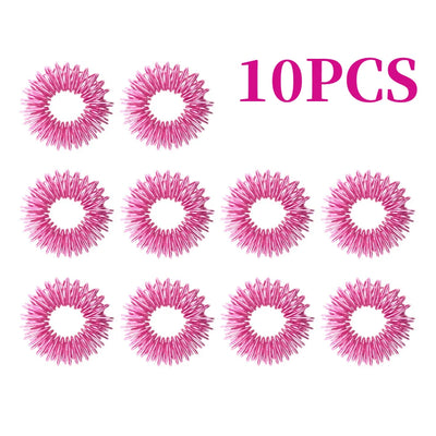 10PCS/Pack Acupressure Rings Spiky Sensory Finger Rings Set for Teens Adults Stress Reducer Massager Stress Relief Fidget Toys