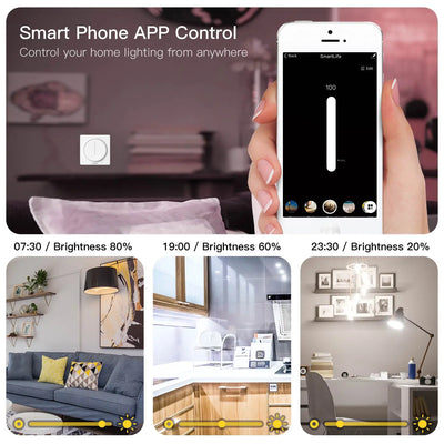 New WiFi Smart Rotary/Touch Light Dimmer Switch Smart Life/Tuya APP Remote Control Works with Alexa Google Voice Assistants EU