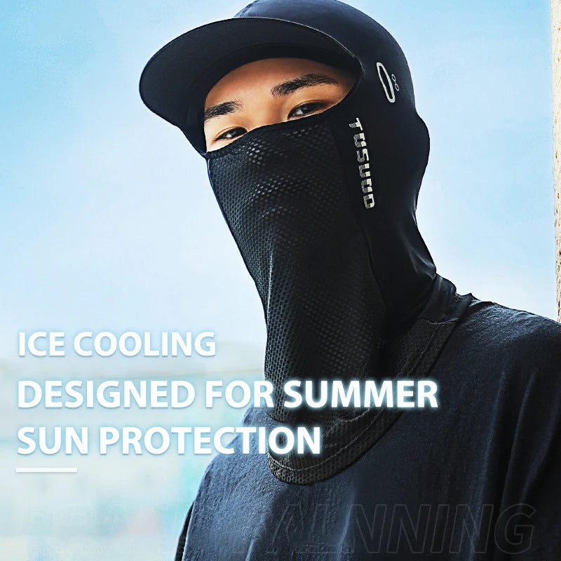 1pc Summer Ice Silk Sunscreen Headgear Motorcycle Helmet Lined Hood Equipment Bike Head Cover Tactical Cap Fishing Cycling