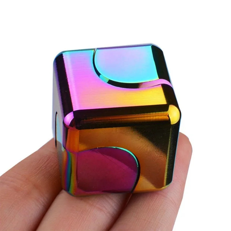 Fidget Spinner Metal Magic Cubes Fingertip Toys Desktop Square Spinning Tops Children Gyro Adults Stress Relief Gifts for Kids