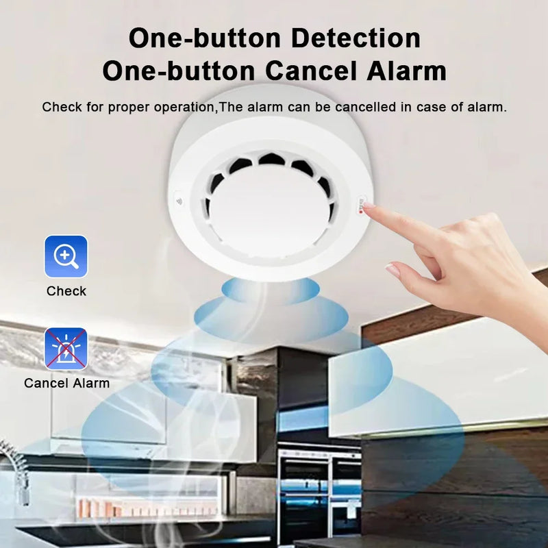 Tuya Wifi Smoke Detector Sensor Wireless Fire Protection Smart Life Smoke Alarm High Sensitivity Safety Prevention Sensor 80DB