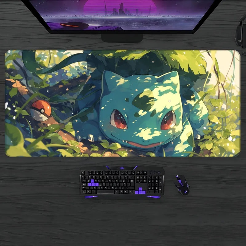 Pokemon Bulbasaur Mouse Pad Gamer Pc Gaming Accessories Rubber Mat XXL Deskmat Mats Keyboard Cabinet Mause Laptops