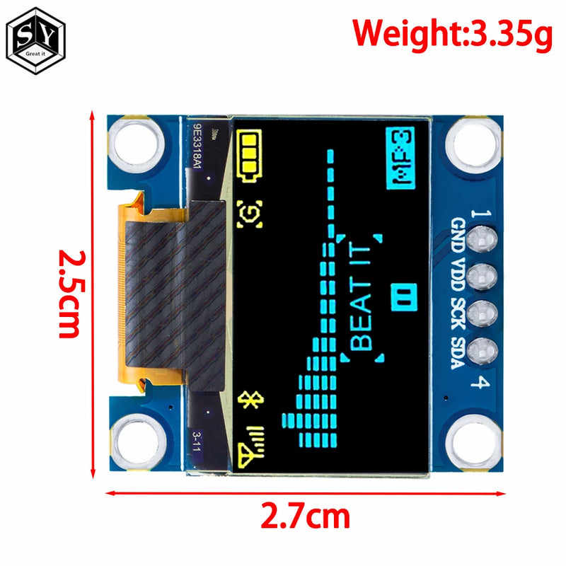 product 0.96 inch OLED IIC White/YELLOW BLUE/BLUE 12864 OLED Display with 4x4 key I2C SSD1315 LCD Screen Board for Arduino