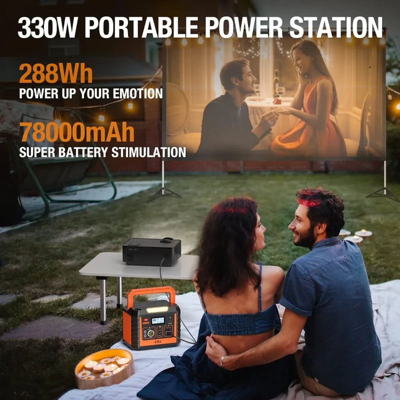 Portable Power Station Voyager 300Wh Backup Lithium Battery(Peak 600W), 110V/330W Pure Sine Wave AC Outlet