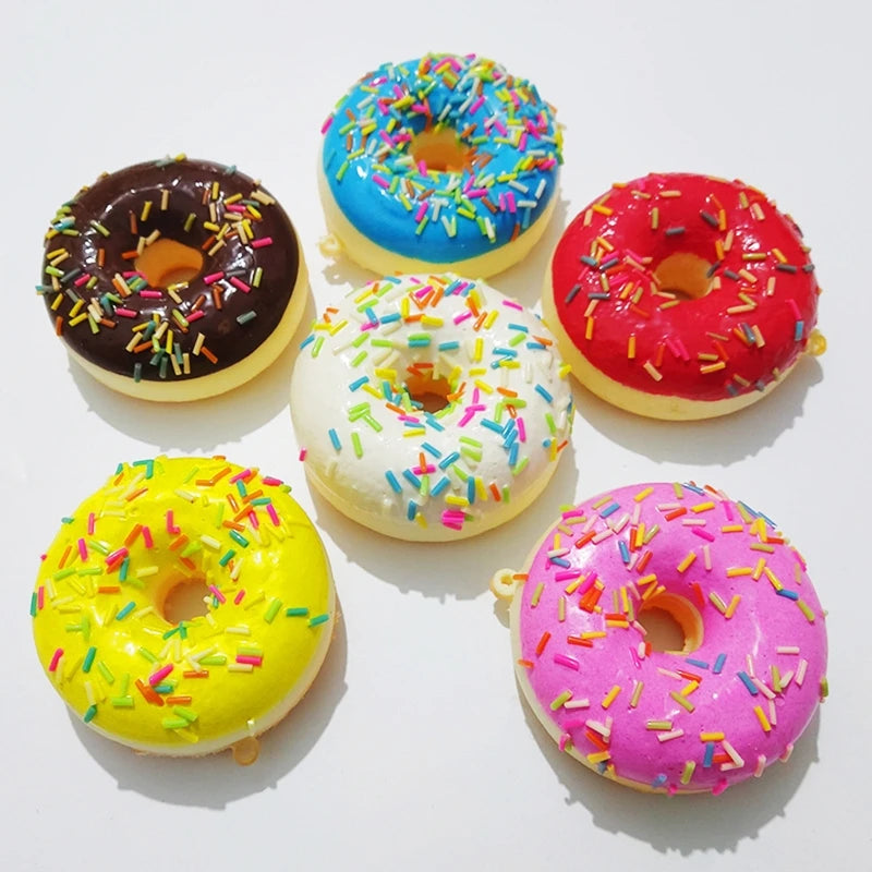 Soft Artificial Donut Bread Doughnuts Stress Relief Novelty Toy Squeeze Toys Simulation Cake Model Wedding Decoration