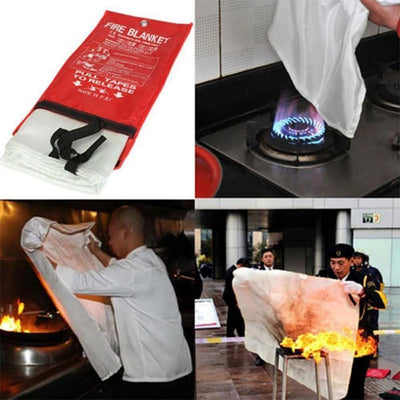 1M Fire Blanket Fiberglass Fire Flame Retardant Emergency Survival Safety Cover Fire Emergency Blanket White Fire Shelter