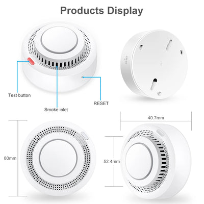 Tuya WiFi Zigbee Smoke Detector Alarm Sensor Smart Home Security Fire Protection Smart Life APP Work With Alexa Google Assistant