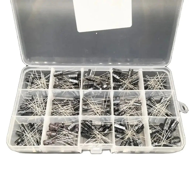 200pcs/lot Radial capacitors set 15Values 10V 16V 25V 50V 0.1uF-220uF Electrolytic Capacitor Assortment Kit 0.22uf 2.2uf 100uf