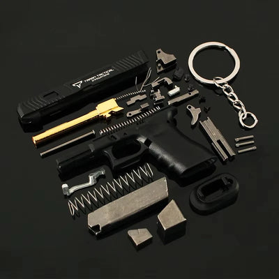 Semi Alloy 1:3 G34 TTI Pistol Keychain Mini Gun Model Assemble Disassemble Toy Gun Jedi Survival Weapon for Adult Kids Gift