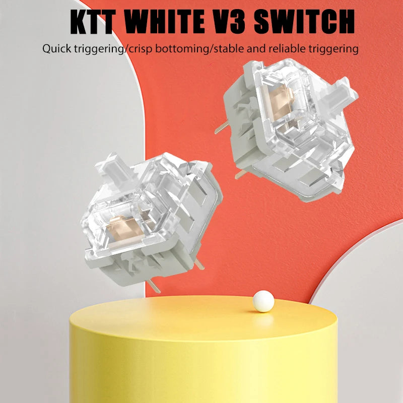 GMKFans KTT Kang White V3 Switches for DIY Mechanical Keyboard Linear Switch 3Pins Custom Cherry Gaming Accessories MX Switch