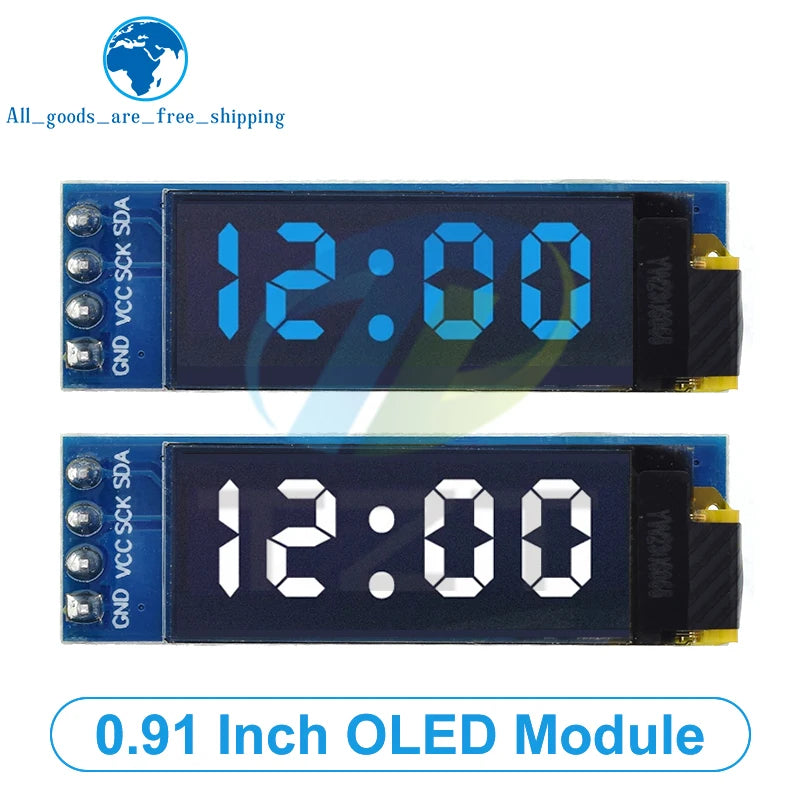 TZT 0.91 inch OLED Module White/Blue OLED 128X32 OLED LCD LED Display Module 0.91" IIC Communicate For Arduino ROHS