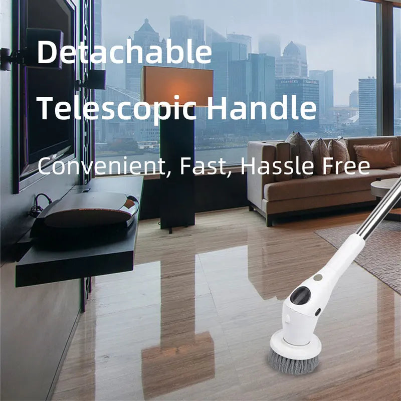 8in1Multifunctional Electric Cleaning Brush,USB Rechargeable Household Bathroom Toilet Kitchen Ceiling Floor Flat Window Cleaner