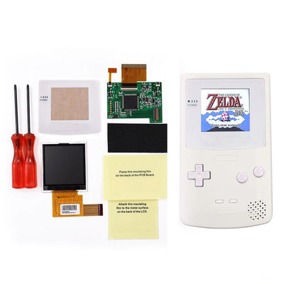 DIY GBC Console  Screen LCD Kits Shell case  buttons for Game boy Color Backlight LCD Screen 5 Levels Brightness screw drivers