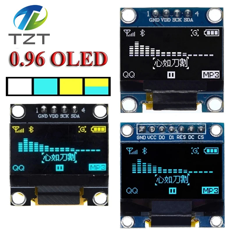 4pin 0.96" White/Blue/Yellow blue 0.96 inch OLED 128X64 OLED Display Module 0.96" IIC I2C Communicate for arduino