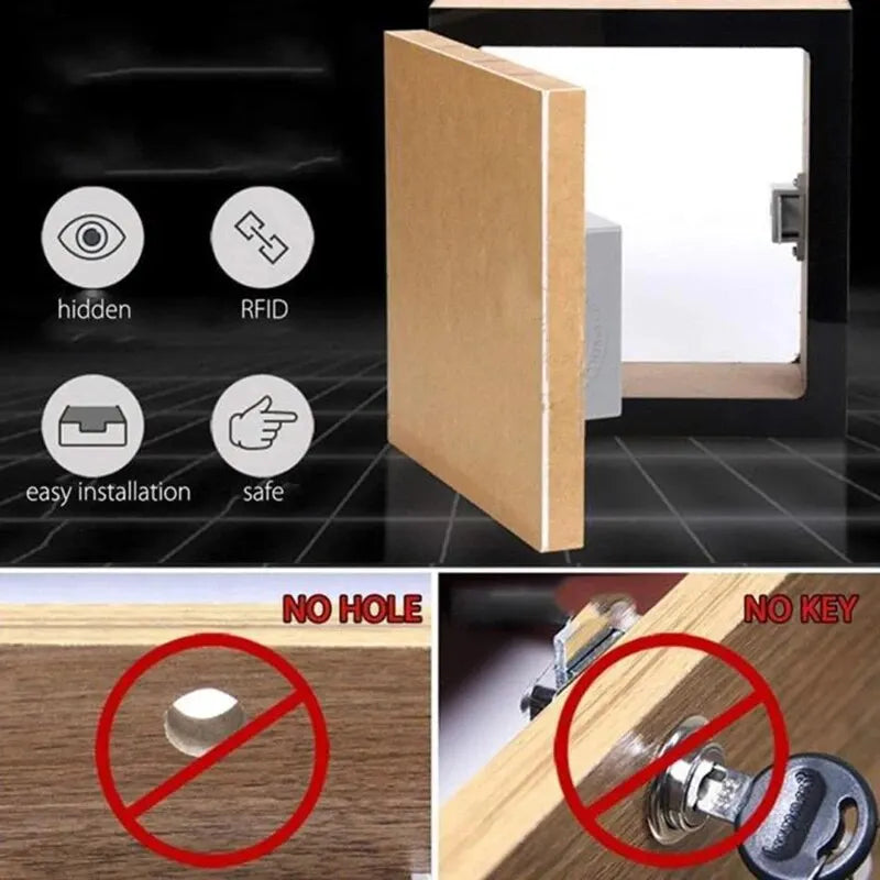 Smart Sensor Invisible Lock RFID Card Keykob Drawer Lock Hidden Punch-free Digital Locks DIY For Cabinet Wardrobe Furniture