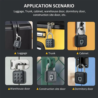 Electronic Lock Tuya Bluetooth Fingerprint Padlock Digital Luggage Lock APP Temporary Password Remotely IP67 Decompression Toys