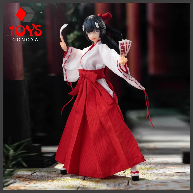 In Stock HASUKI PA005 1/12 Exorcist Witch Tsubaki Action Figure Pocket art series NO.5 15.5cm Female Soldier Figurine Model Toy