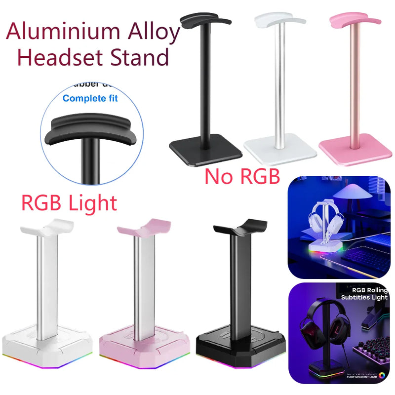 Aluminum Alloy Gaming Headphone Universal Stand RGB Backlight Strip Light Gaming Headset Holder Earphone Accessories