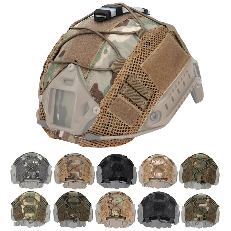 Tactical Helmet Cover for Fast MH PJ BJ OPS-Core Helmet Airsoft Paintball Army Militar Helmet Cover  with Elastic Cord